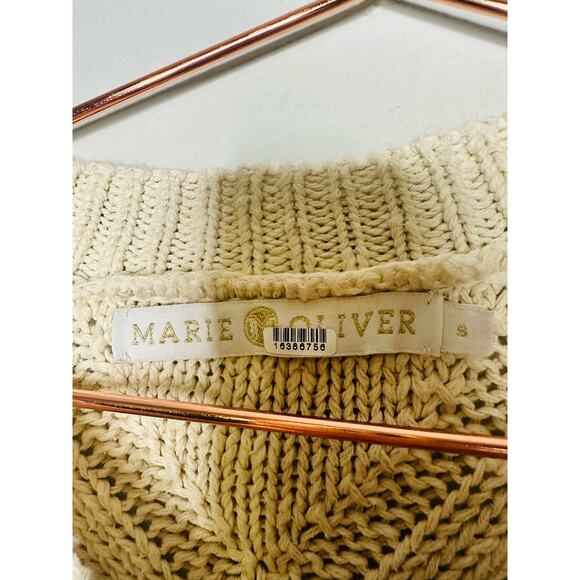 MARIE OLIVER Bridget Knit Bauble Detail Gathered Sleeves 100% Cotton Sweater S - Picture 13 of 14